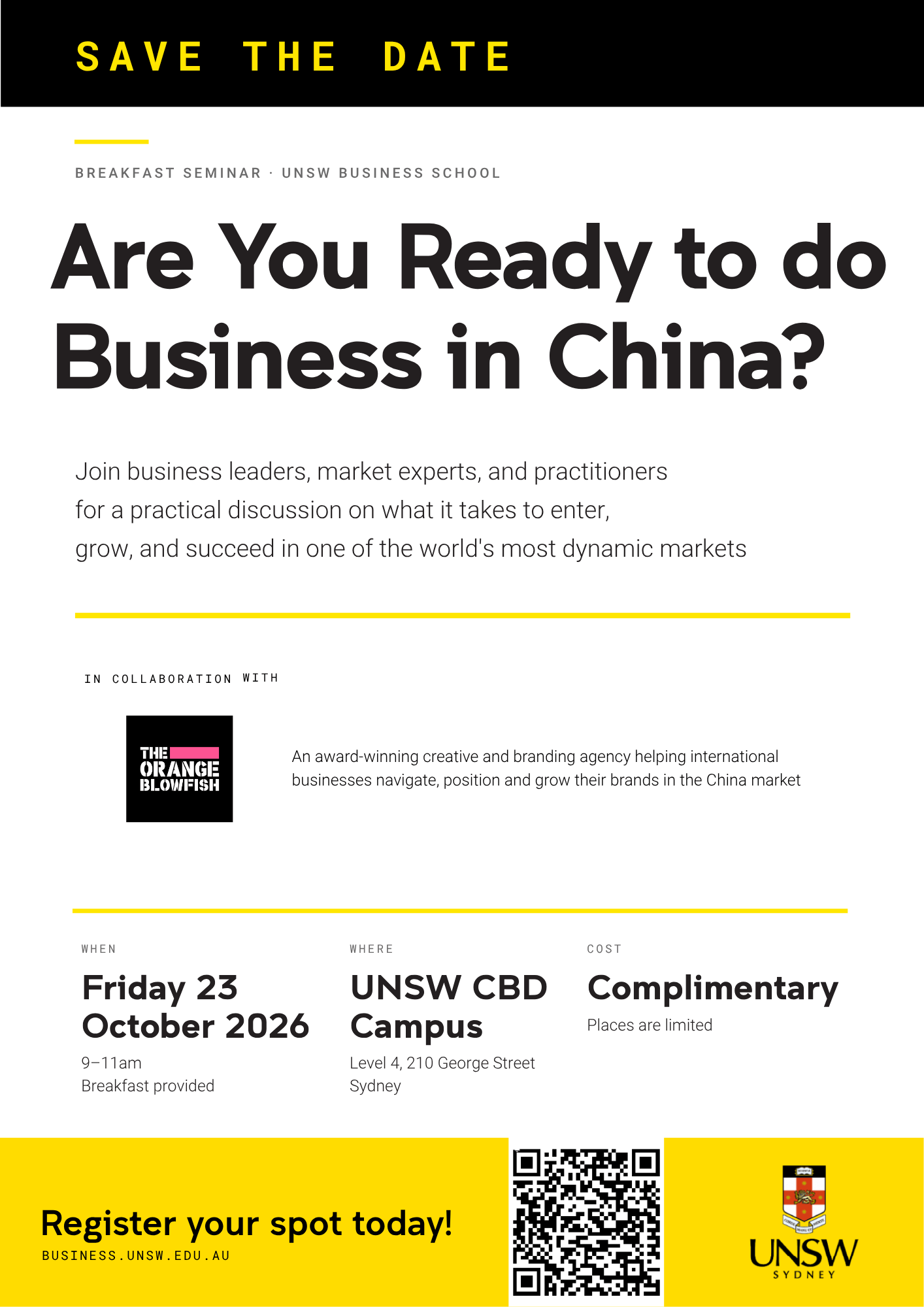 TOBF x UNSW China Breakfast Series Save the Date 23 Oct